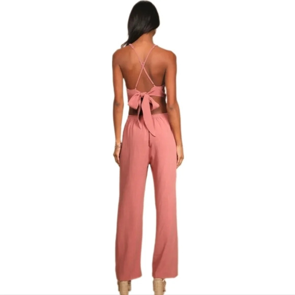 Lulu's Cut Out Jumpsuit In Dusty Pink - Picture 13 of 13